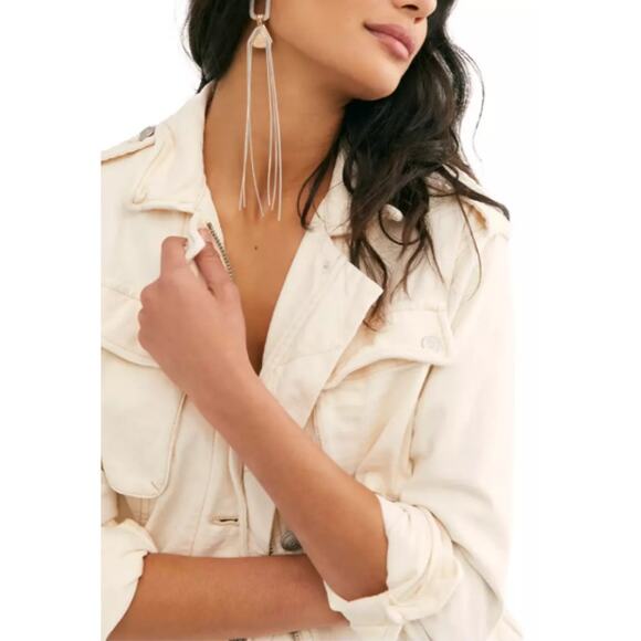 NWT Free People Not Your Brother's Utility Jacket Ecru Cream Women's Size XS - Picture 3 of 16